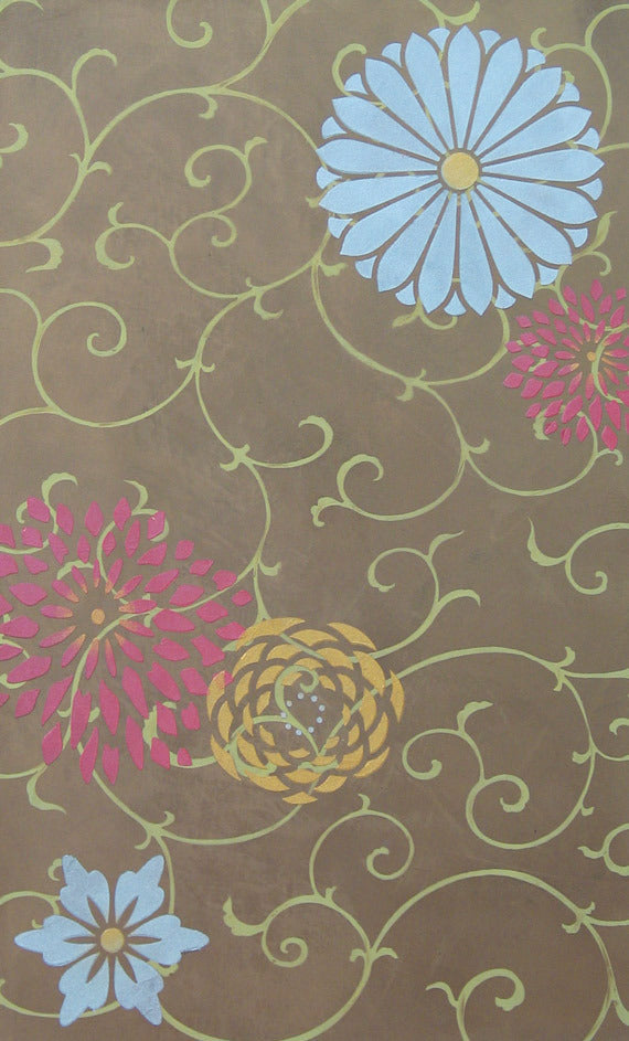 Oriental Vine Allover Wall Stencil