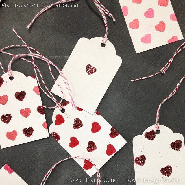 Polka Heart Furniture Stencil