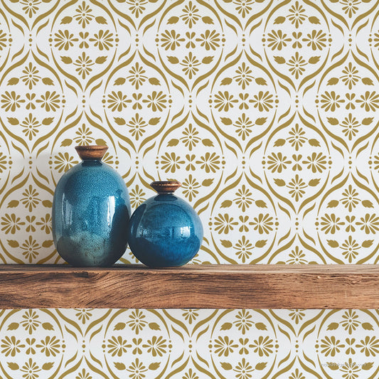Chloe Floral Trellis Wall Stencil