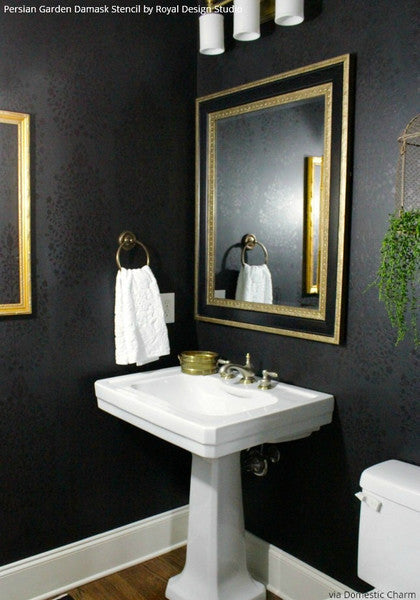 Persian Garden Damask Wall Stencil