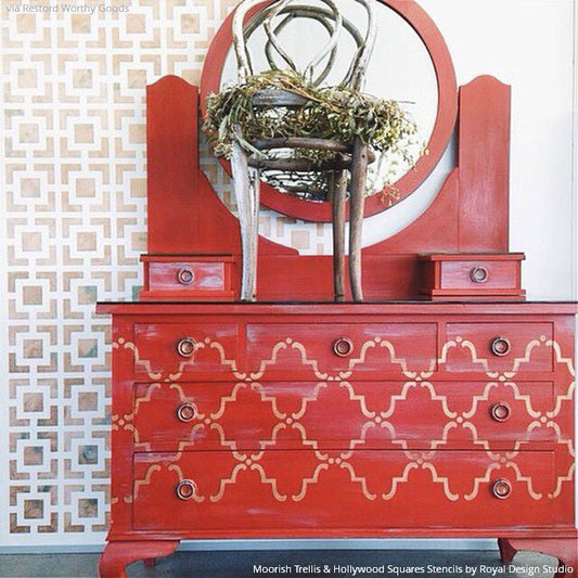 Moorish Trellis Furniture Stencil