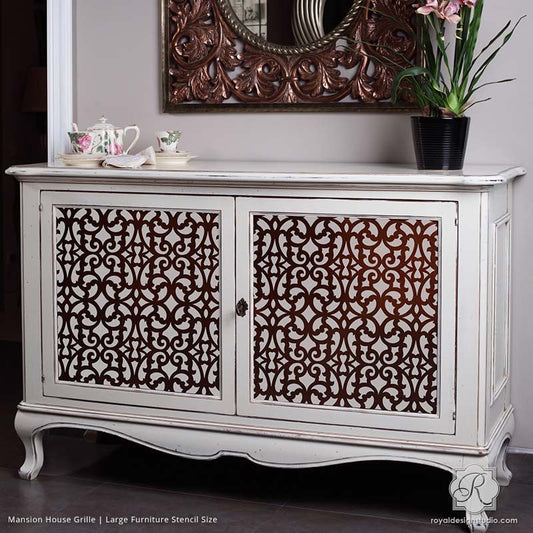 Mansion House Grille Trellis Furniture Stencil