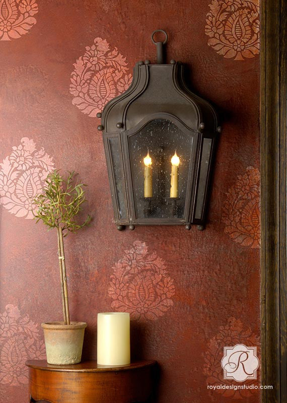 Rani Paisley Motif Indian Furniture Stencil