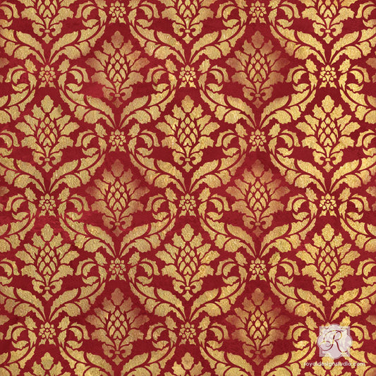 Classic Damask Christmas Stencil