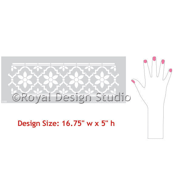Taj Tile Border Indian Stencil