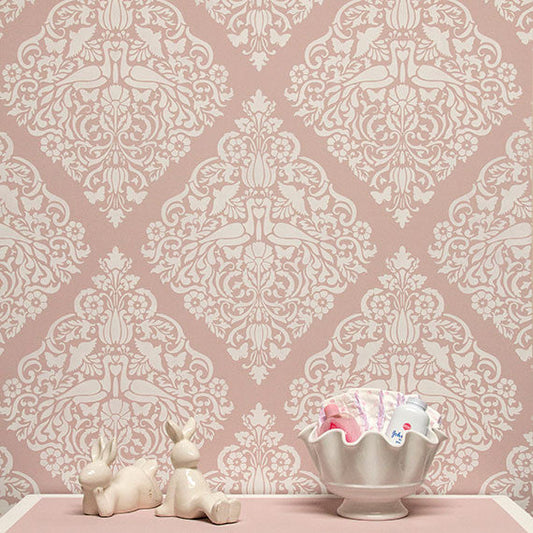 Love Birds Lace Damask Stencil