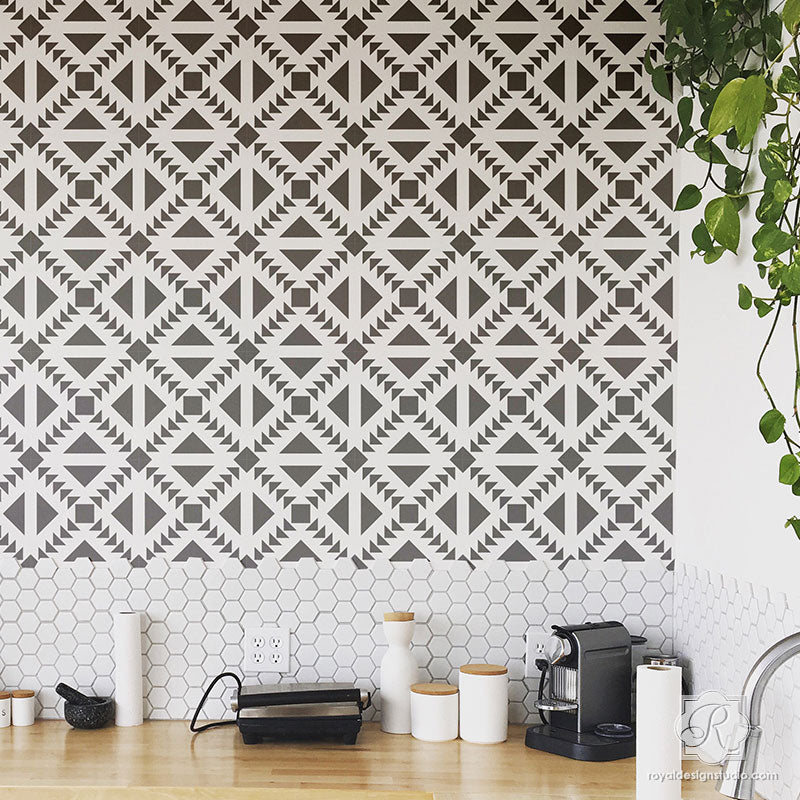 Concrete Quilt Tile Stencil
