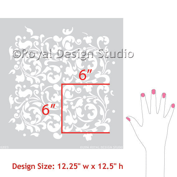 Sultan Swirl Furniture Stencil
