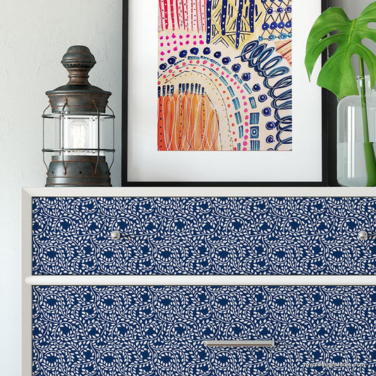 Lacy Leaves Furniture Stencil