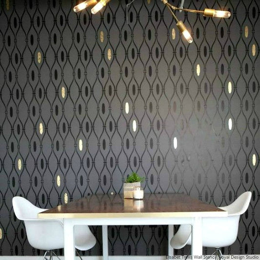 Elsabet Trellis Raven + Lily Wall Stencil