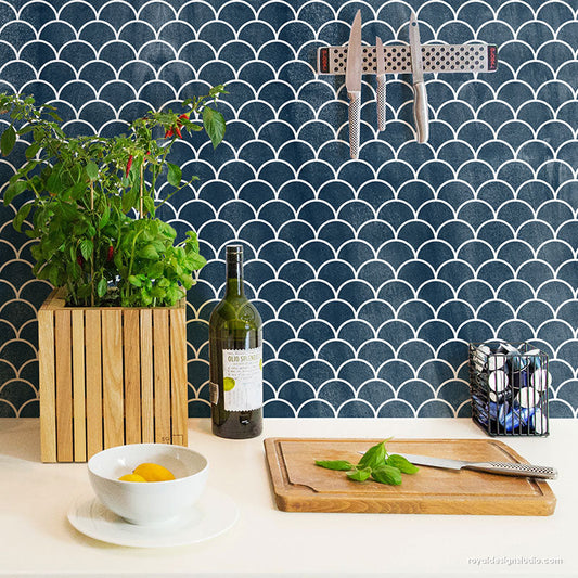 Moroccan Scallops Furniture Stencil