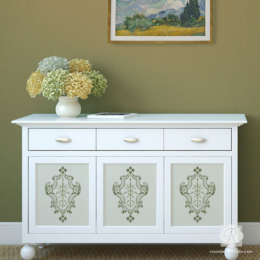 Villa Alison Woolley Damask Furniture Stencil